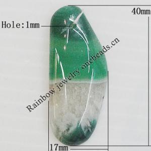 Handmade Agate Pendant,“Snow Area Radiance” Nugget 40x17mm Hole:1mm, Sold by PC