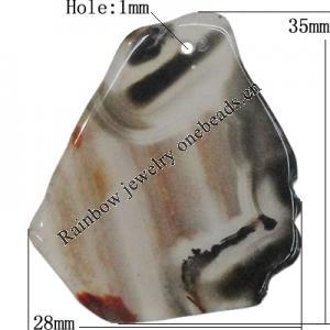 Handmade Agate Pendant,“Eden” Nugget 35x28mm Hole:1mm, Sold by PC