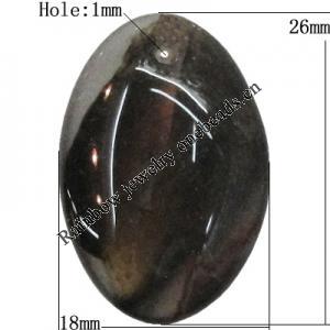 Agate Pendant,“keep the Root” Flat Oval 26x18mm Hole:1mm, Sold by PC