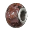 Handmade European style Lampwork Beads With Platinum Color Copper Core, 10x14mm Hole:5mm, Sold by PC