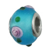 Handmade European style Lampwork Beads With Platinum Color Copper Core, 10x15mm Hole:5mm, Sold by PC