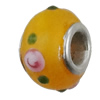 Handmade European style Lampwork Beads With Platinum Color Copper Core, 10x15mm Hole:5mm, Sold by PC