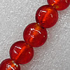 Silver Foil Lampwork Beads, Flat Round 15mm Hole: About 1.5mm, Sold by PC