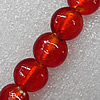 Silver Foil Lampwork Beads, Flat Round 16mm Hole: About 1.5mm, Sold by PC