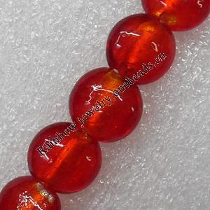 Silver Foil Lampwork Beads, Flat Round 20mm Hole: About 2mm, Sold by PC