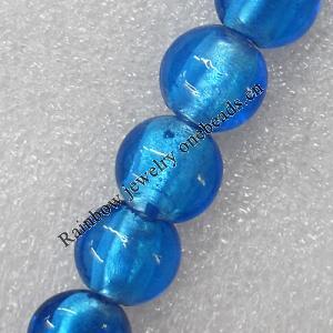 Silver Foil Lampwork Beads, Flat Round 15mm Hole: About 1.5mm, Sold by PC