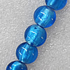 Silver Foil Lampwork Beads, Flat Round 16mm Hole: About 1.5mm, Sold by PC