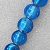 Silver Foil Lampwork Beads, Flat Round 18mm Hole: About 1.5mm, Sold by PC