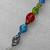 Mix color Silver Foil Lampwork Beads, Twist Diamond 26x17mm Hole: About 2mm, Sold by PC