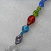 Silver Foil Lampwork Beads, Twist Diamond 26x17mm Hole: About 2mm, Sold by PC
