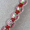 Silver Foil Lampwork Beads, Round 16mm Hole: About 1.5mm, Sold by PC