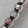 Silver Foil Lampwork Beads, Round 14mm Hole: About 1.5mm, Sold by PC