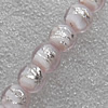 Silver Foil Lampwork Beads, Flat Round 15mm Hole: About 1.5mm, Sold by PC