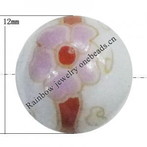 Porcelain beads, Round 12mm Sold by Bag