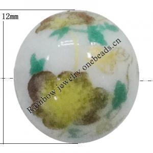 Porcelain beads, Round 12mm Sold by Bag