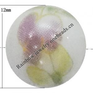 Porcelain beads, Round 12mm Sold by Bag