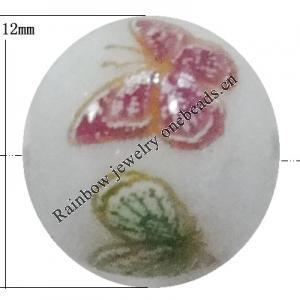 Porcelain beads, Round 12mm Sold by Bag