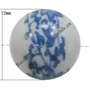 Porcelain beads, Round 12mm Sold by Bag