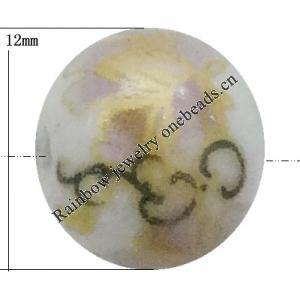 Porcelain beads, Round 12mm Sold by Bag