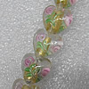 Gold Foil Lampwork Beads, Heart 18mm Hole: About 1.5mm, Sold by PC