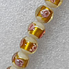 Gold Foil Lampwork Beads, Round 12mm Hole: About 1.5mm, Sold by PC