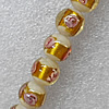 Gold Foil Lampwork Beads, Round 18mm Hole: About 1.5mm, Sold by PC