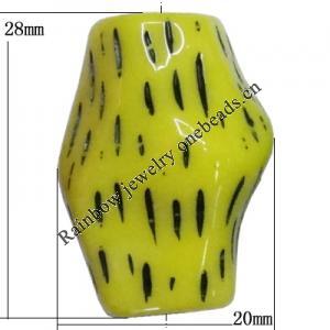 Resin Bead, 28x20mm Hole:2mm, Sold by Bag