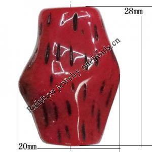 Resin Bead, 28x20mm Hole:2mm, Sold by Bag