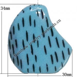 Resin Beads, 34x30mm Hole:1mm, Sold by Bag