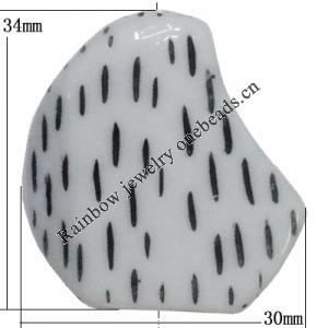 Resin Beads, 34x30mm Hole:1mm, Sold by Bag