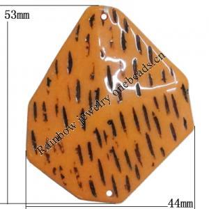 Resin Connector, 44x53mm Hole:1mm, Sold by Bag
