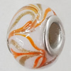 Handmade European style Lampwork Beads With Platinum Color Copper Core, 10x15mm Hole:5mm, Sold by PC