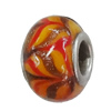 Handmade European style Lampwork Beads With Platinum Color Copper Core, 10x15mm Hole:5mm, Sold by PC