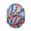 Handmade European style Lampwork Beads With Platinum Color Copper Core, 10x15mm Hole:5mm, Sold by PC