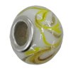 Handmade European style Lampwork Beads With Platinum Color Copper Core, 10x15mm Hole:5mm, Sold by PC