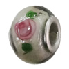 Handmade European style Lampwork Beads With Platinum Color Copper Core, 10x15mm Hole:5mm, Sold by PC