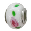 Handmade European style Lampwork Beads With Platinum Color Copper Core, 10x15mm Hole:5mm, Sold by PC