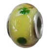 Handmade European style Lampwork Beads With Platinum Color Copper Core, 10x15mm Hole:5mm, Sold by PC