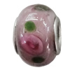 Handmade European style Lampwork Beads With Platinum Color Copper Core, 10x15mm Hole:5mm, Sold by PC