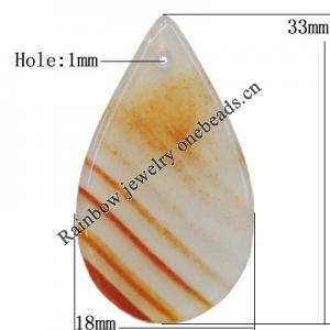 Agate Pendant,“Trip on Beauty River” Teardrop 33x18mm Hole:1mm, Sold by PC