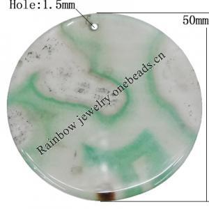 Agate Pendant,“Rhythm of the rain” Flat Round 50mm Hole:1mm, Sold by PC