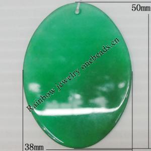 Agate Pendant,“Natural Pasture” Flat Oval 50x38mm Hole:1mm, Sold by PC
