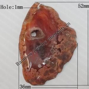 Handmade Agate Pendant,“Enchanting Harp” Nugget 52x36mm Hole:1mm, Sold by PC