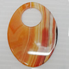 Agate Pendant,“My Heart Will Go On” Flat Oval 50x38mm Hole:1mm, Sold by PC