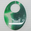 Agate Pendant,“Life Oasis” Flat Oval 50x38mm Hole:1mm, Sold by PC