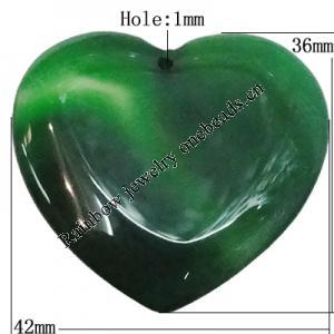 Agate Pendant,“Bloom of Kapuk” Heart 36x42mm Hole:1mm, Sold by PC