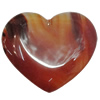 Agate Pendant,“Autumn Sonata” Heart 46x38mm Hole:1mm, Sold by PC