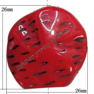 Resin Bead, 26x26mm Hole:1mm, Sold by Bag