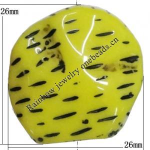 Resin Bead, 26x26mm Hole:1mm, Sold by Bag