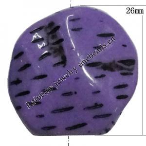 Resin Bead, 26x26mm Hole:1mm, Sold by Bag